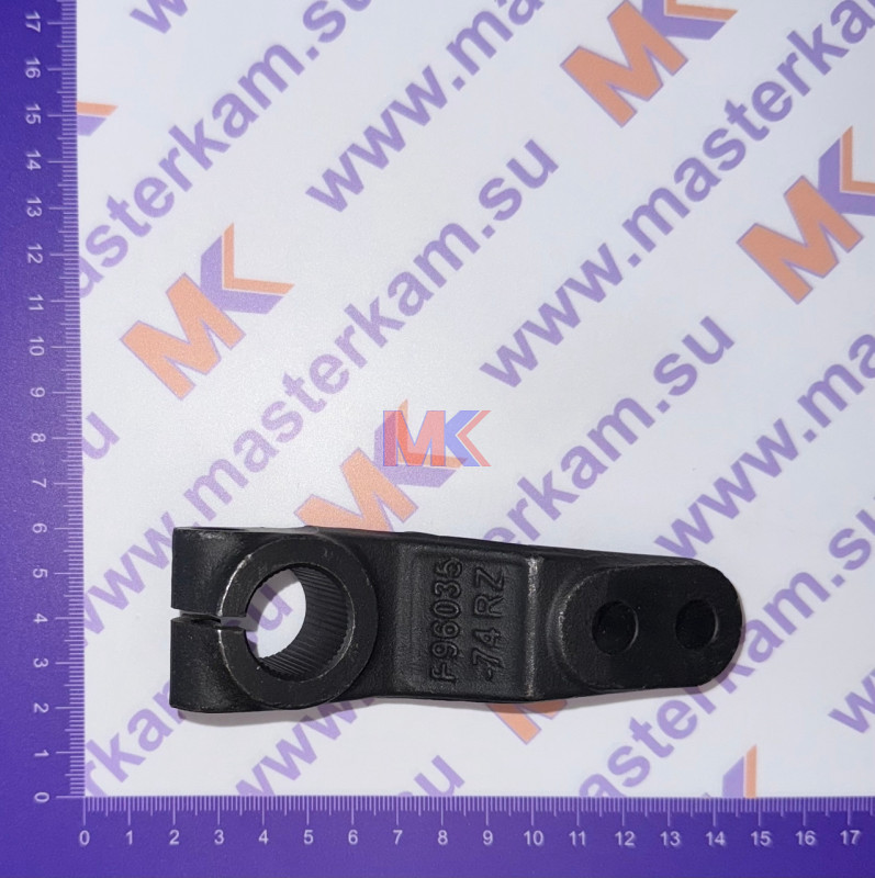 Рычаг переключения передач на МАЗ КПП F96035-74 (кривой, 2 отверстия)