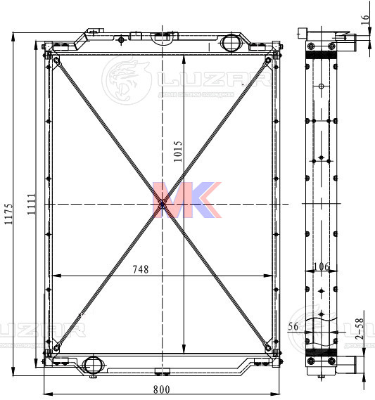 Радиатор основной 5440В9 (алюмин.3-х рядный) ЯМЗ-650,651,653 RADBERG