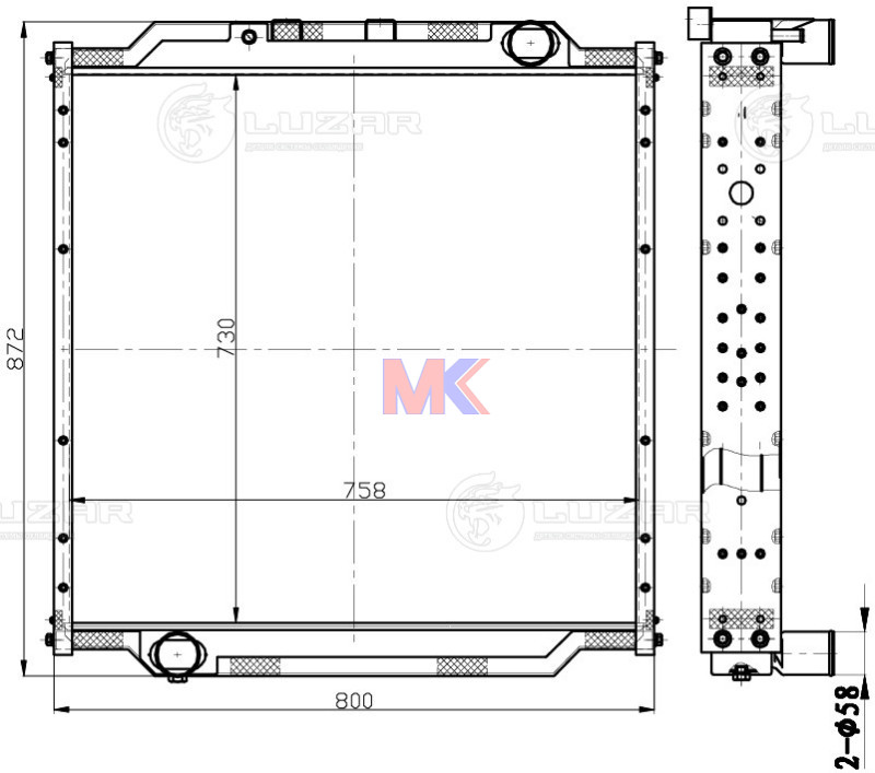 Радиатор основной ЯМЗ-536 (Таспо)